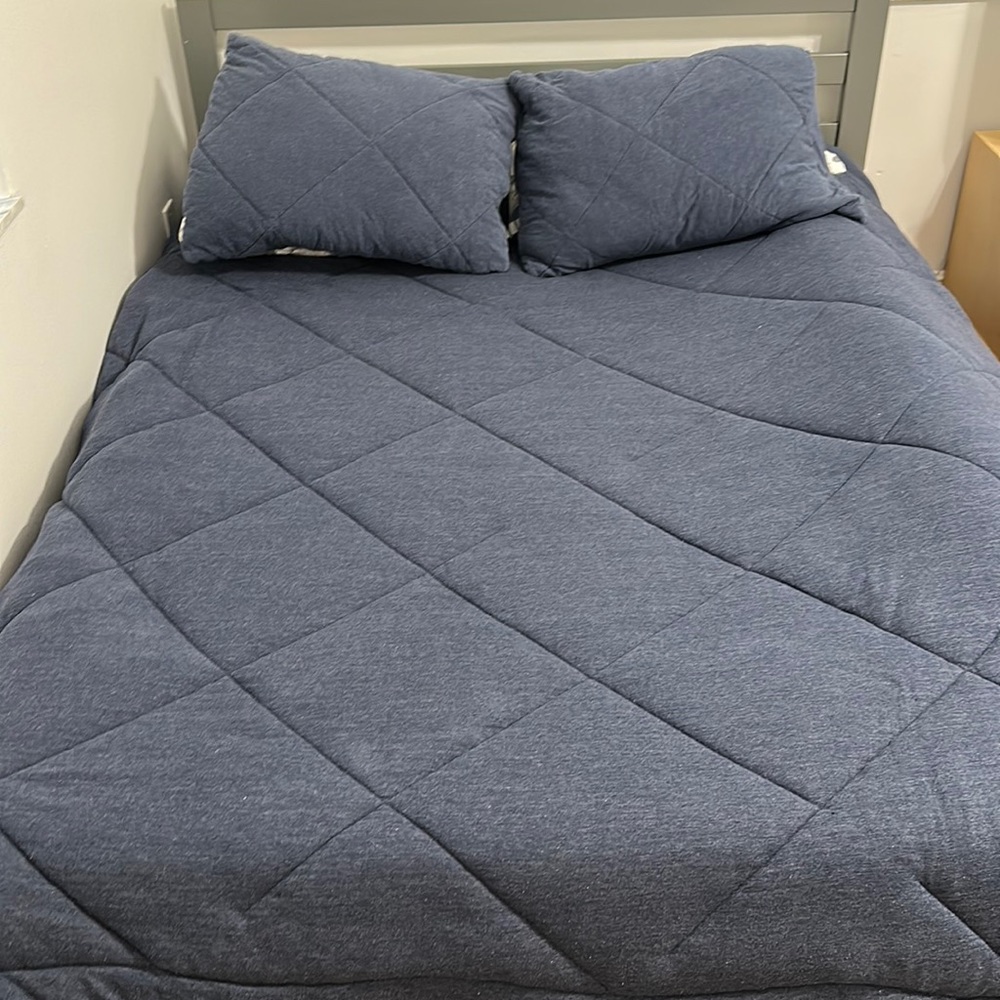 Favorite Tee Comforter, Full/Queen, Heathered Navy + 2 pillow shams